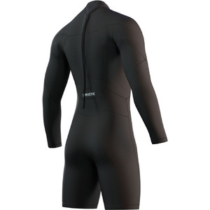 2024 Mystic Mens Brand 3/2mm Long Sleeve Back Zip Shorty Wetsuit 210315 - Black