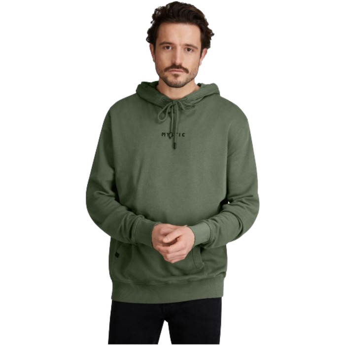 2022 Mystic Mens Iconic Hood Sweat 220053 - Army - Clothing - Mens - Hoodies  u0026 | Watersports Outlet