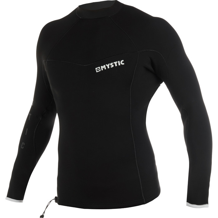 2021 Mystic Mens Majestic 2mm Long Sleeve Wetsuit Top 210139 - Black / White