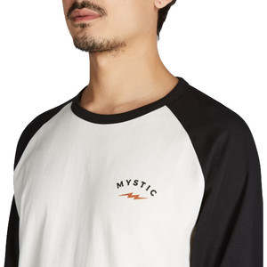 2021 Mystic Heren The Zone T-shirt Met Lange Mouwen 210015 - Zwart/wit