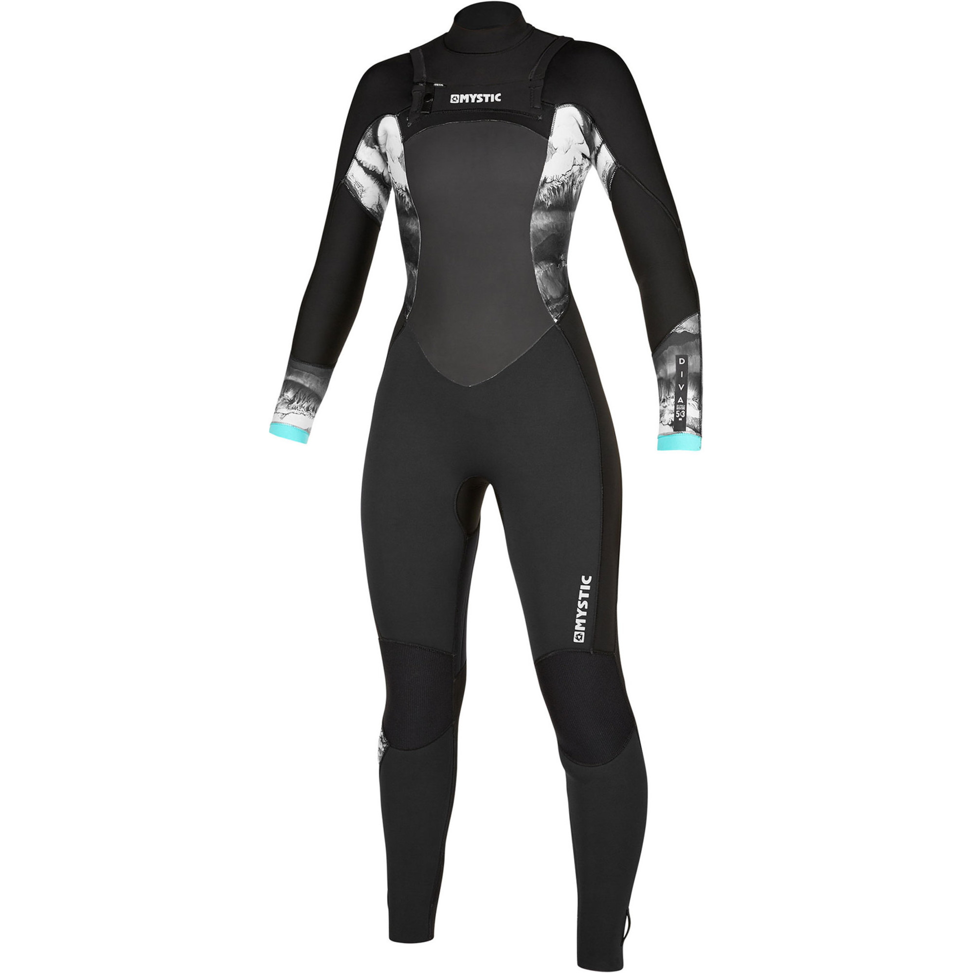 2020 Mystic Womens Diva 4/3 Double Chest Zip Wetsuit 200020 Black