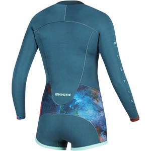 2020 Mystic Womens Diva Long Sleeve 2mm Front Zip Shorty Wetsuit 200071 - Teal