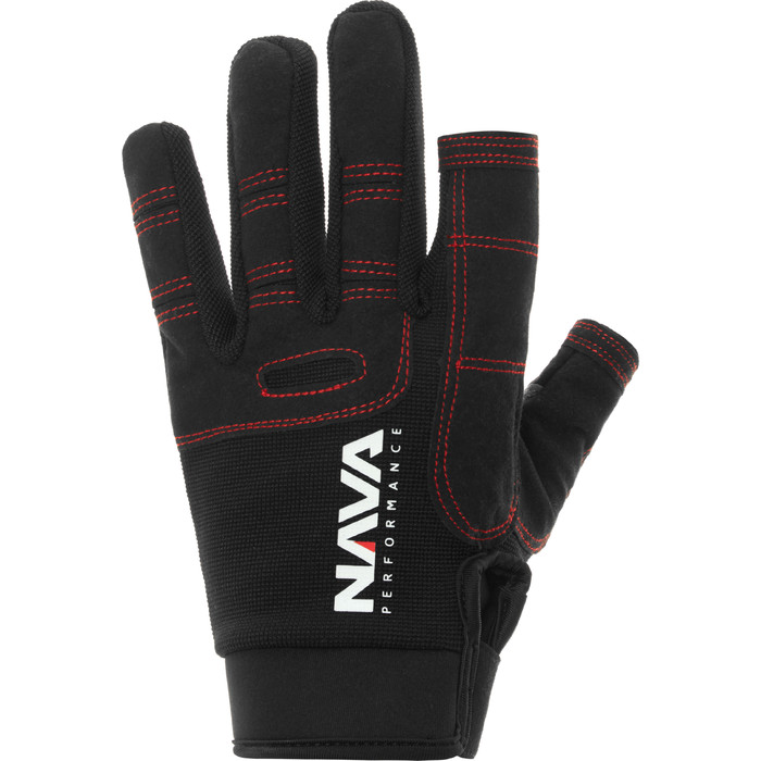 2022 NAVA Performance Long Finger Sailing Gloves NAVA010 - Black