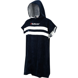 2023 Northcore Beach Basha Stripe Hooded Towel Changing Robe / Poncho NOCO241 - Blue