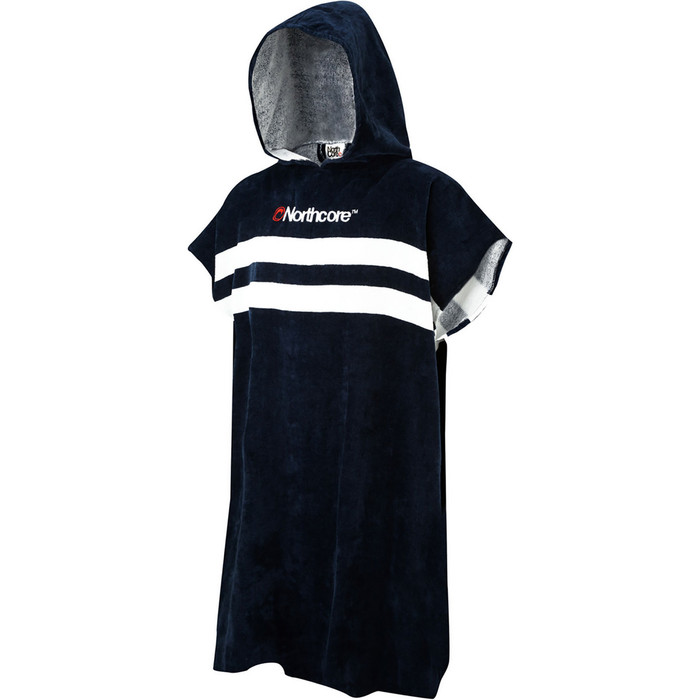 2024 Northcore Beach Basha Stripe Handdoek Met Capuchon Veranderen Robe / Poncho NOCO241 - Blue