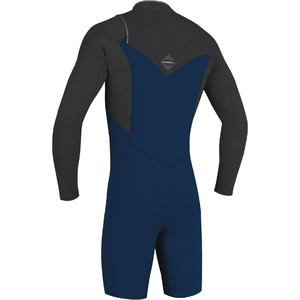2019 O'Neill Mens Hyperfreak 2mm LS Chest Zip GBS Shorty Wetsuit Abyss / Graphite 5004