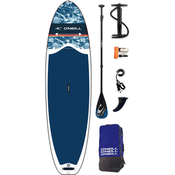 2019 O'neill Lifestyle 10'6 Aufblasbares Sup Board , Paddel, Pumpe, Tasche & Leine Navy