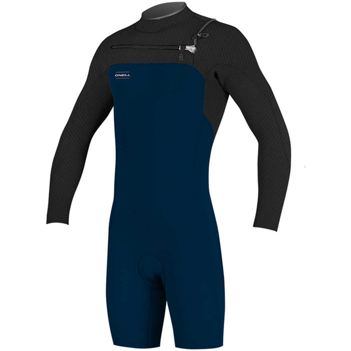 2018 O'Neill Hyperfreak 2 mm pecho cremallera GBS manga larga shorty wetsuit SLATE / BLACK 5004