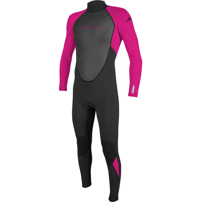2024 O'Neill Youth Reactor II 3/2mm Rug Ritssluiting Wetsuit 5044 - Black / Berry