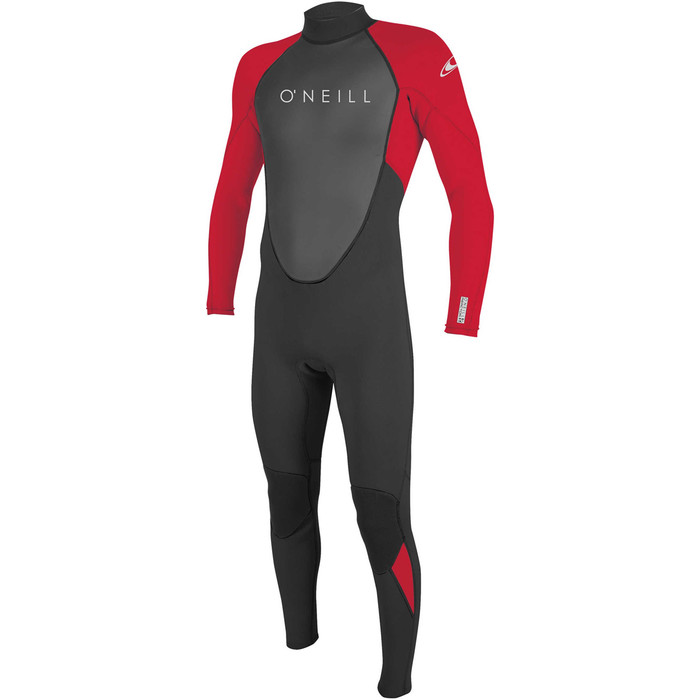 O'Neill Youth Reactor II 3/2mm Back Zip Wetsuit BLACK / RED 5044