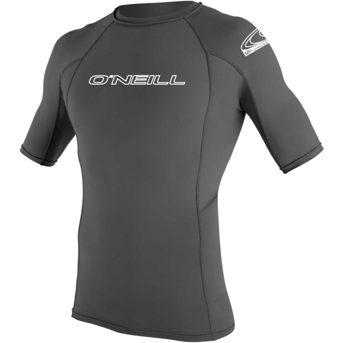 2024 O'Neill Basic Skins Short Sleeve Crew Rash Vest 3341 - Graphite