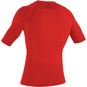 2024 O'Neill Basic Skins Short Sleeve Crew Rash Vest 3341 - Red