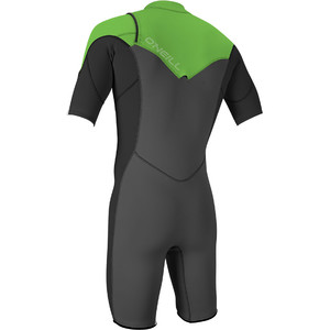 2019 O'Neill Mens Hammer 2mm Chest Zip Spring Shorty Wetsuit Graphite / Black / Day Glo 4927