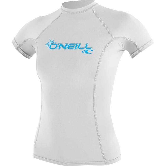 2024 O'Neill Womens Basic Skins Short Sleeve Crew Rash Vest 3548 - White