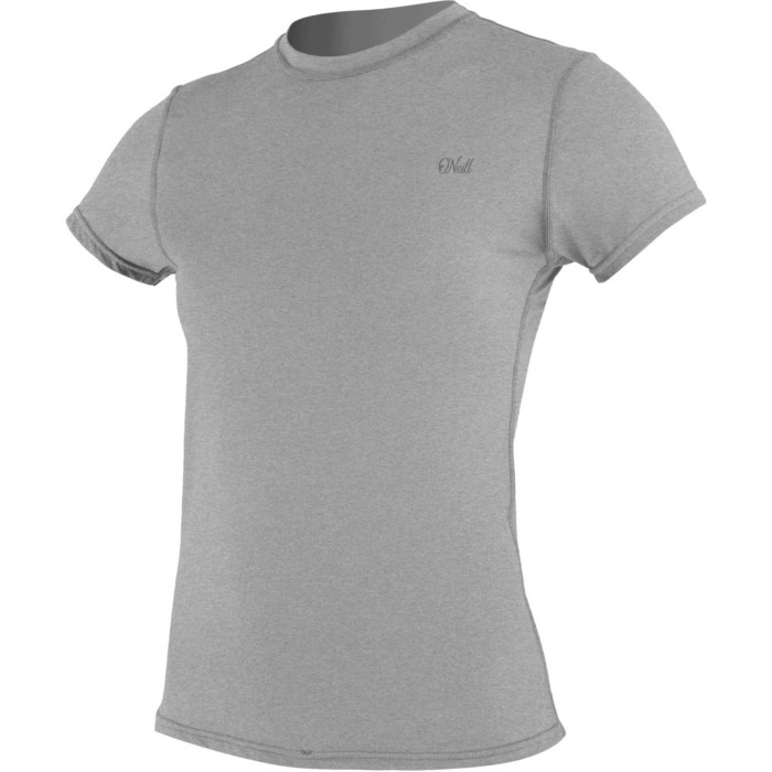 2021 O'Neill Womens Blueprint Short Sleeve UV Sun shirt Rash Vest 5466 - Overcast