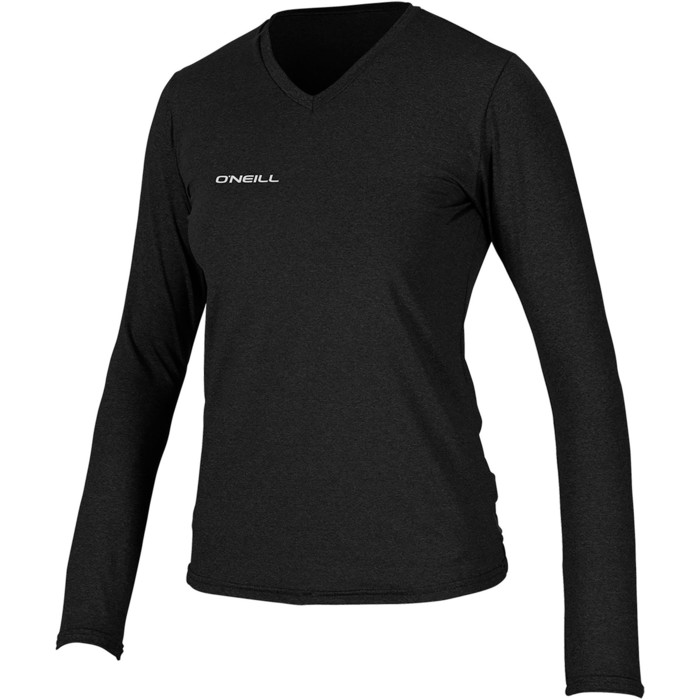 2019 O'Neill Womens Hybrid Long Sleeve V Neck Sun Shirt Black 5320
