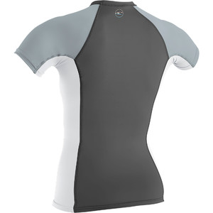 2019 O'Neill Womens Premium Skins Short Sleeve Rash Vest Graphite / White 4171