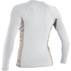 2019 O'Neill Womens Side Print Long Sleeve Rash Vest White / Claris 5310S