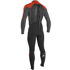 2018 O'Neill Youth Epic 5 / 4mm Cremallera trasera GBS Wetsuit NEGRO / GRFICO / ROJO 4219