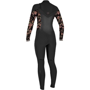 2021 O'Neill Youth Girls Epic 3/2mm Chest Zip GBS Wetsuit 5357 - Black / Flo
