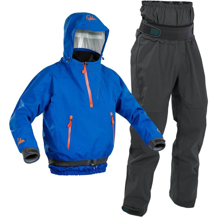 2022 Palm Mens Chinook Kayak Jacket & Zenith Trouser Combi Set - Blue / Grey