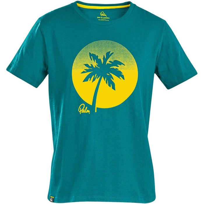 2021 Palm Sunset T-shirt Voor Heren 12593 - Petrol