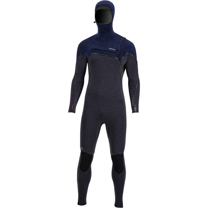 2020 Prolimit Mens Mercury 6/4mm Hooded TR Free-X Zip Wetsuit 14000 - Black /Blue