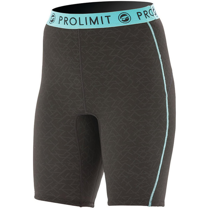 2019 Prolimit Womens 2mm Airmax Neoprene SUP Shorts Black / Aqua 84780