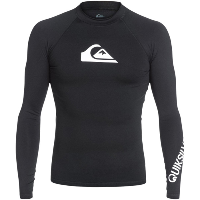 2018 Quiksilver All Time Long Sleeve Rash Chaleco NEGRO EQYWR03034
