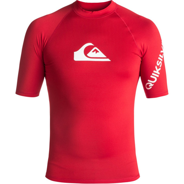Quiksilver All Time Korte Mouw Rash Vest Quick Red Eqywr03033