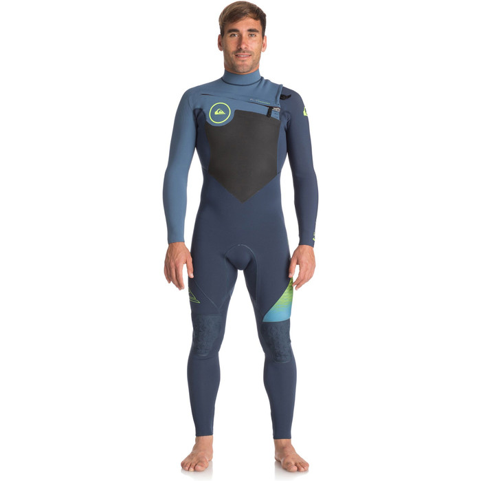 2018 Quiksilver Highline+ 4/3mm Chest Zip Hydrolock Wetsuit SLATE / PEWTER EQYW103047