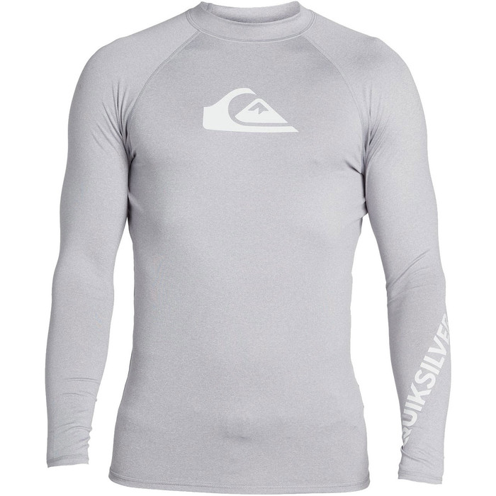 2021 Quiksilver Mens All Time Long Sleeve Rash Vest EQYWR03240 - Steel Heather