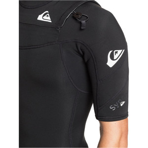 2021 Quiksilver Mens Syncro 2mm Chest Zip Shorty Wetsuit EQYW503014 - Black / White