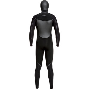 2019 Quiksilver Mens Syncro Plus 4/3mm Hooded Chest Zip Wetsuit Black EQYW203012