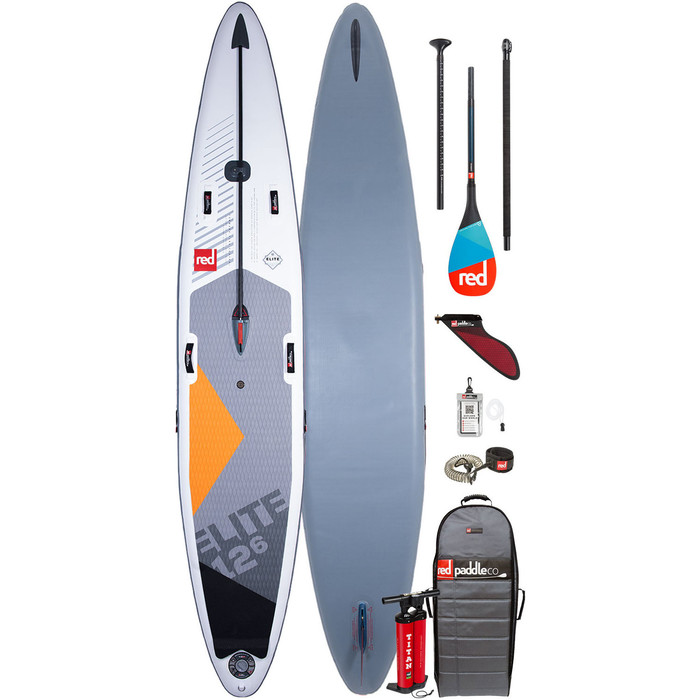 2020 Red Paddle Co Elite MSL 12'6 "x 26" Stand Up Paddle Board Gonflable - Carbon 50 Pagaie