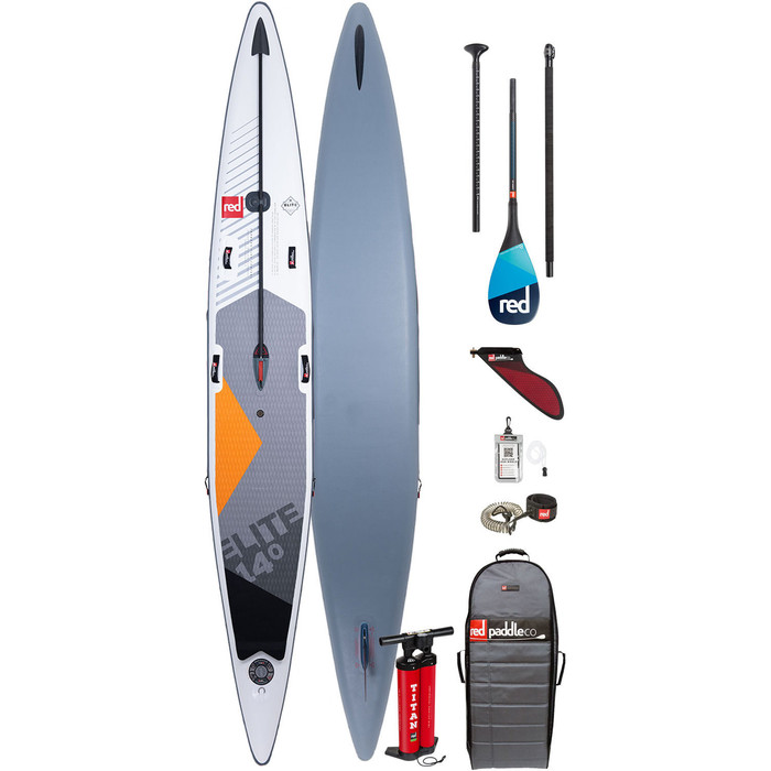 2020 Red Paddle Co Elite MSL 14'0 "x 27" Aufblasbares Stand Up Paddle Board - Carbon 100 Paddel Paket