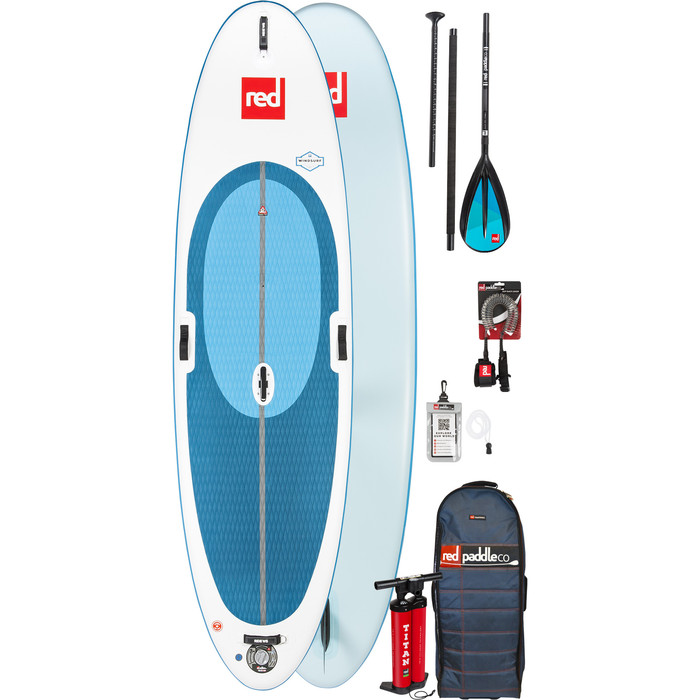 2019 Red Paddle Co Windsurf 10'7 Aufblasbares Stand Up Paddle Board + Tasche, Pumpe, Paddle & Leine