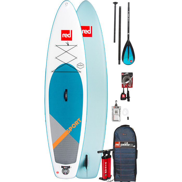 2019 Red Paddle Co Sport 12'6 Aufblasbares Stand Up Paddle Board + Tasche, Pumpe, Paddel & Leine