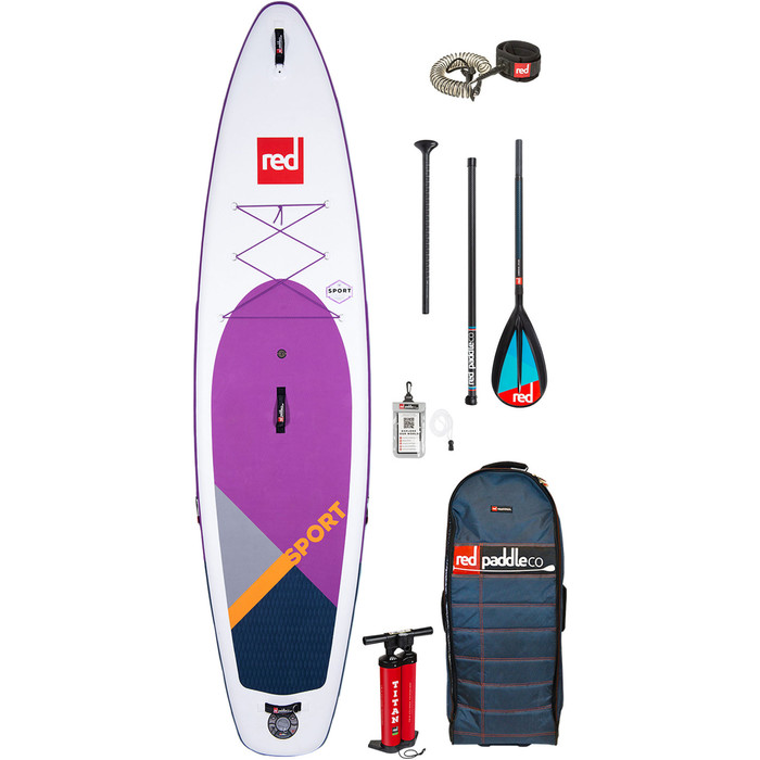 Red Paddle Co Sport Msl Se Purple 11'3 "inflvel Stand Up Paddle Board - Pacote De Paddle Midi Em Carbono / Nylon