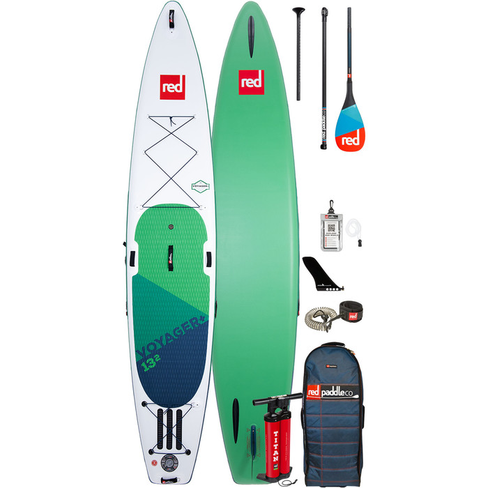 2020 Red Paddle Co Voyager Plus 13'2 "inflvel Stand Up Paddle Board - Pacote De Remo De Carbono 50