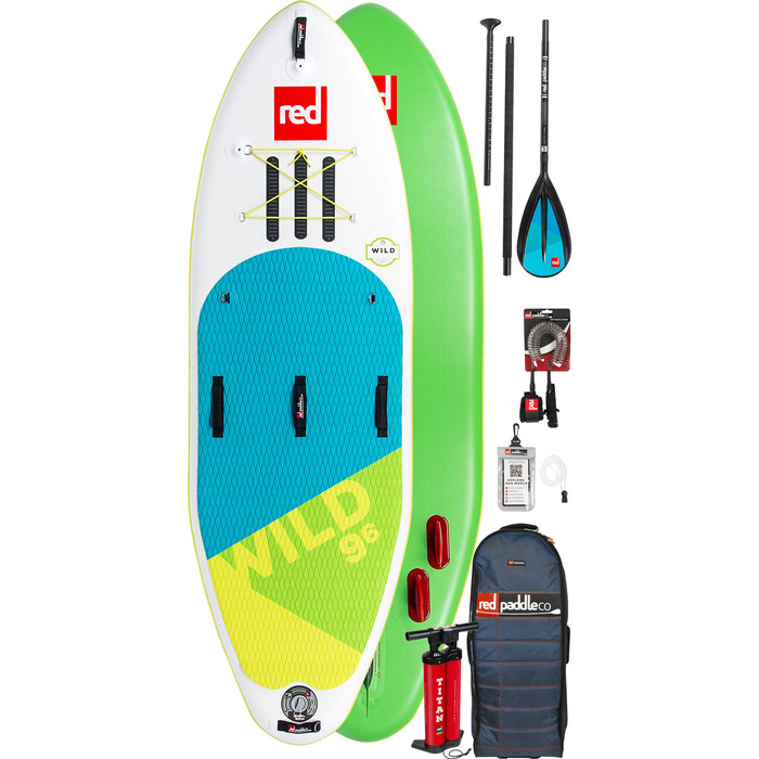 2019 Red Paddle Co Wild 9'6 Aufblasbares Stand Up Paddle Board + Tasche, Pumpe, Paddle & Leine