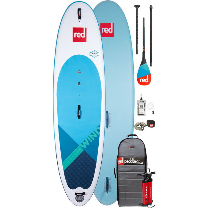 2020 Red Paddle Co Windsup 10'7 "aufblasbares Stand Up Paddle Board - Carbon 50 Paddelpaket