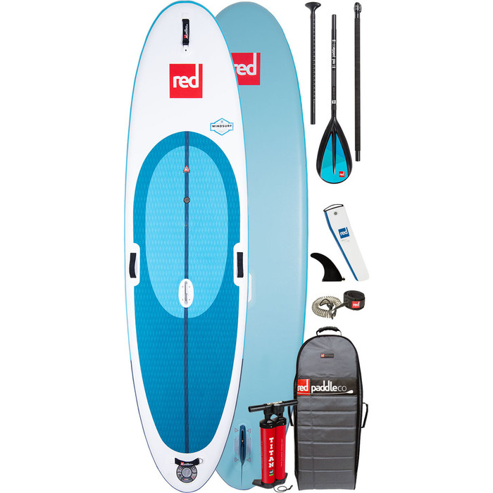 2020 Red Paddle Co Windsurf 10'7 "oppustelig Stand Up Paddle Board - Legeret Paddle-pakke