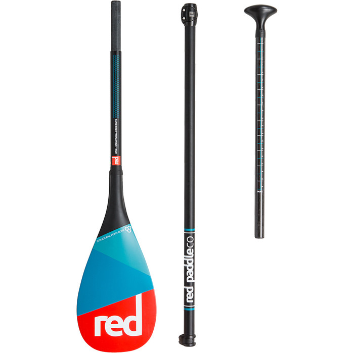 2024 Red paddle Co Glas / Glas Vario Travel 3-teilige Cam Lock SUP Paddel 180-220cm