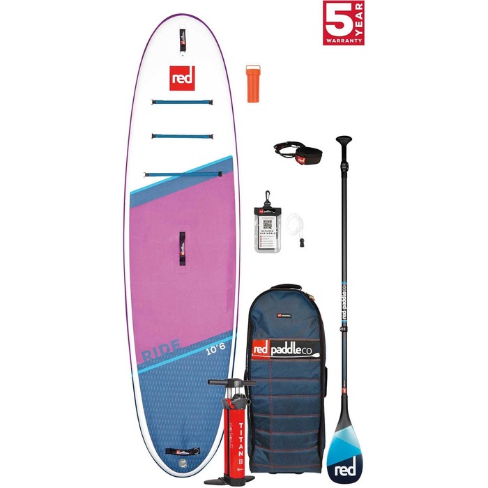 2021 Red Paddle Co Ride 10'6 SE Stand Up Paddle Board, Bag, Pump, Paddle & Leash - Carbon 100 Package