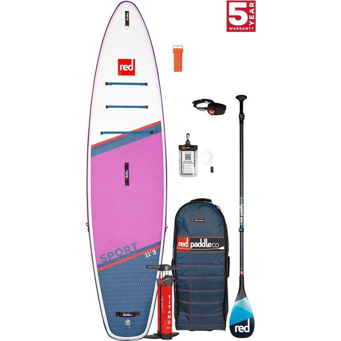 2021 Red Paddle Co Sport 11'3 SE Touring Stand Up Paddle Board, Bag, Pump, Paddle & Leash - Carbon 100 Package