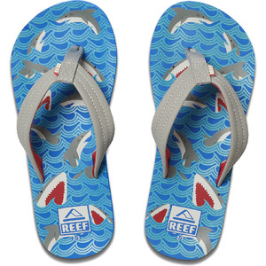 2020 Reef Junior Ahi Flip Flops / Sandaler Rf0a3vbl - Bl Hai