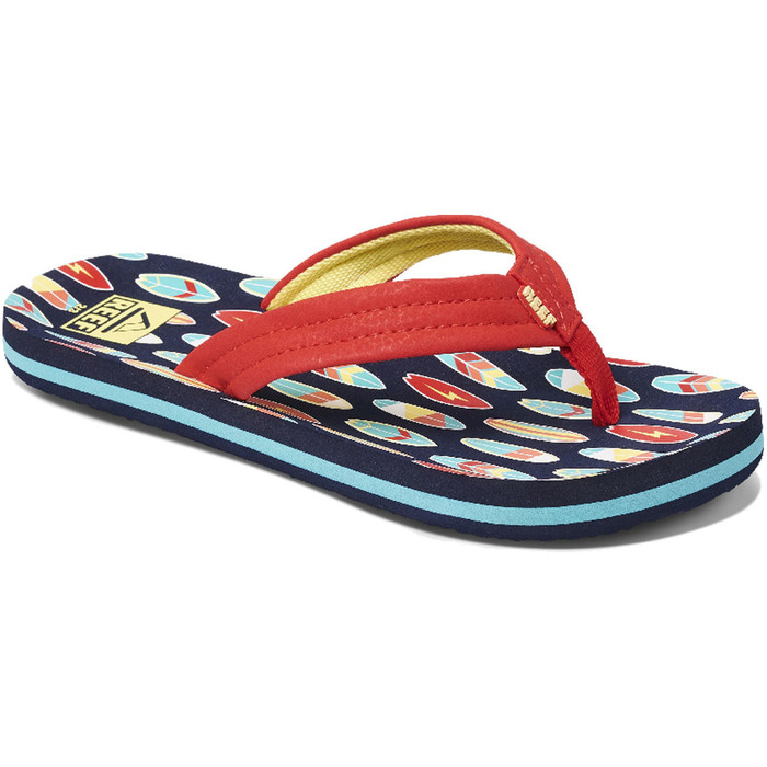 2020 Reef Junior Ahi Flip Flops / Sandals RF0A3VBL - Red Surfer