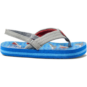 2020 Reef Toddler Little Ahi Flip Flops / Sandals RF002345 - Blue Shark