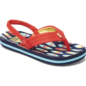 2020 Reef Toddler Little Ahi Flip Flops / Sandals RF002345 - Red Surfer